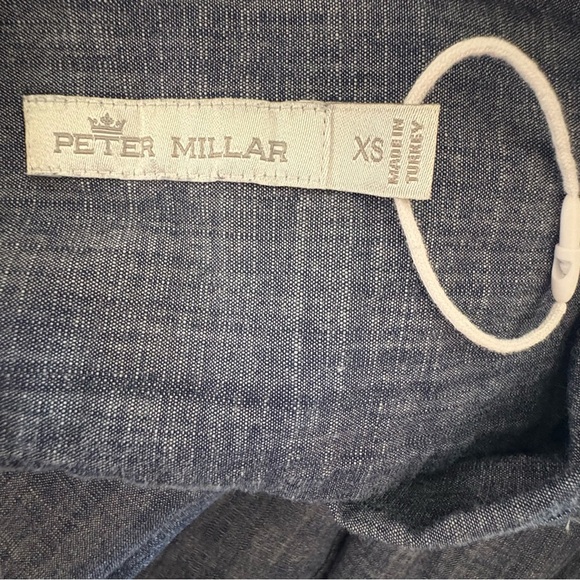Peter Millar Navy Textured Shirt NWOT - Picture 6 of 7